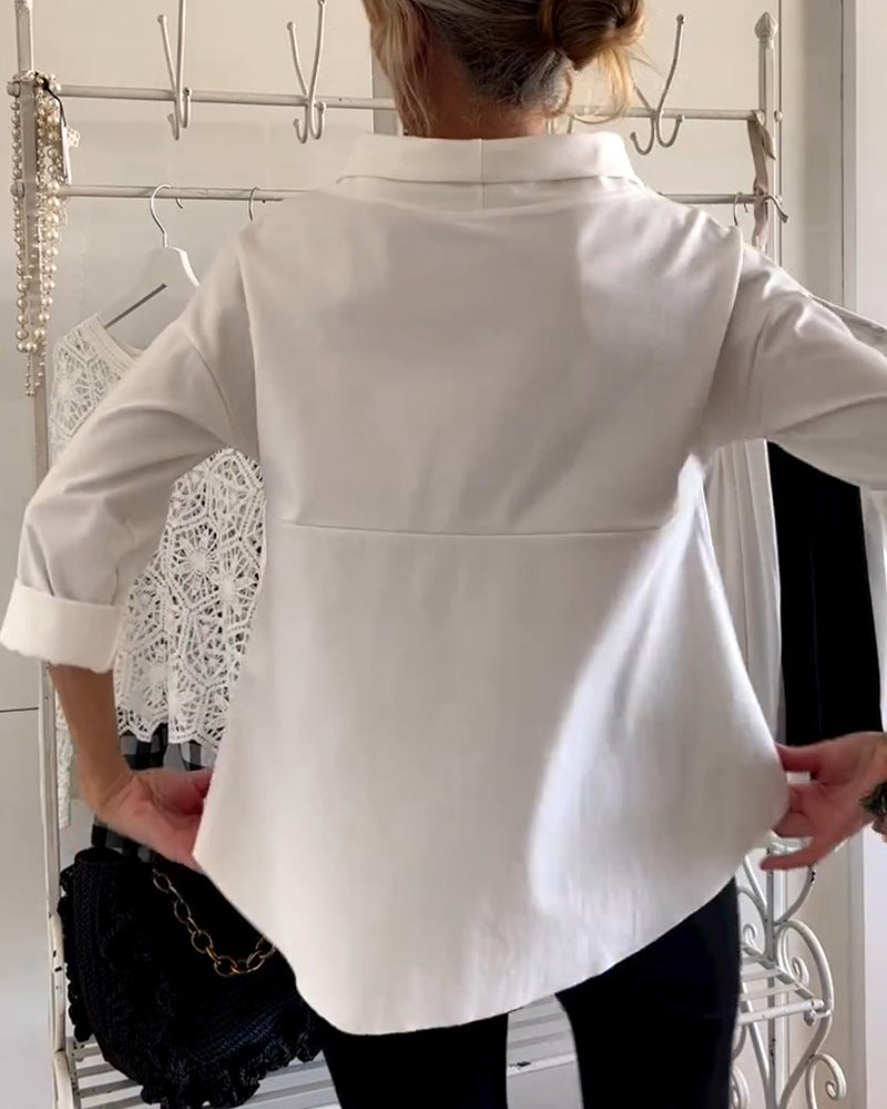 Haut à col rond femme – T-shirt élégant en coton doux pour casual