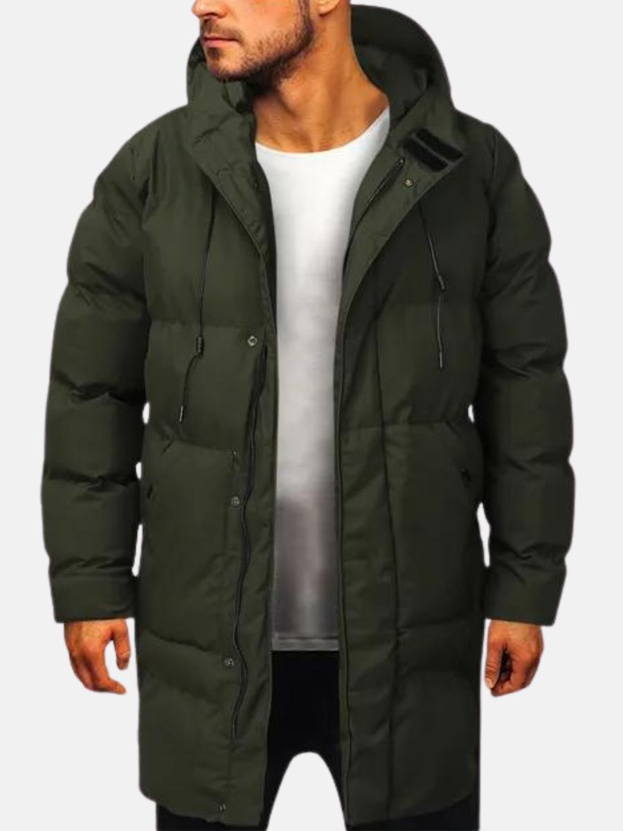 Parka homme – Veste chaude imperméable à capuche pour hiver élégant