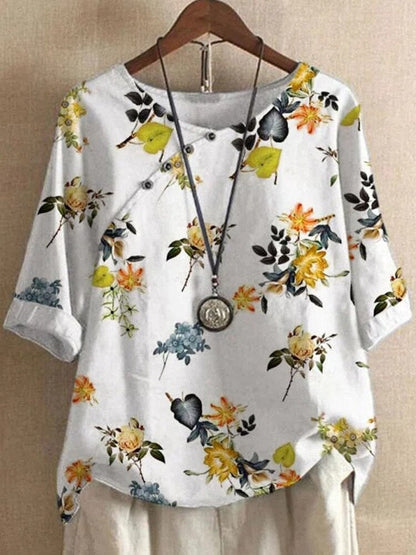 Blouse élégante femme – Blouse imprimée chic à manches longues pour occasions