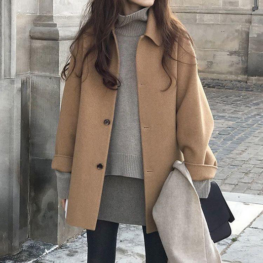 Trench-coat élégant femme – Manteau chic en laine pour automne hiver