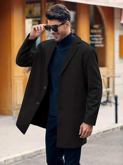 Trench-coat homme élégant – Manteau chic en laine pour toutes occasions