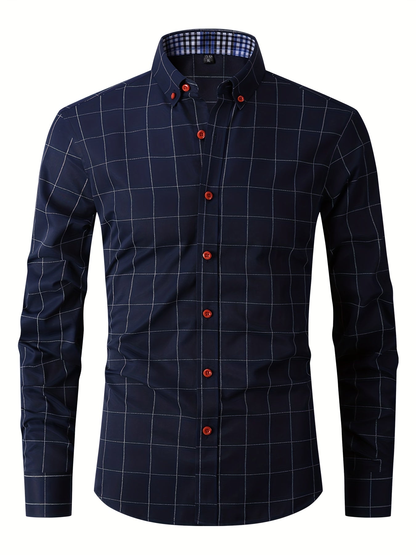 Chemise à carreaux homme – Chemise élégante à boutonnière en coton pour toutes occasions