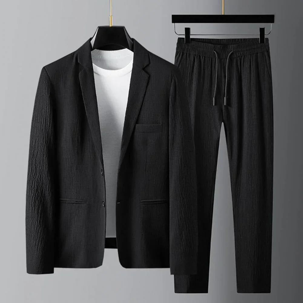 Blazer homme avec pantalons à cordon de serrage – Tenue décontractée élégante