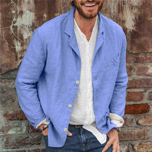 Veste légère homme – Veste à boutons élégante en coton pour printemps été