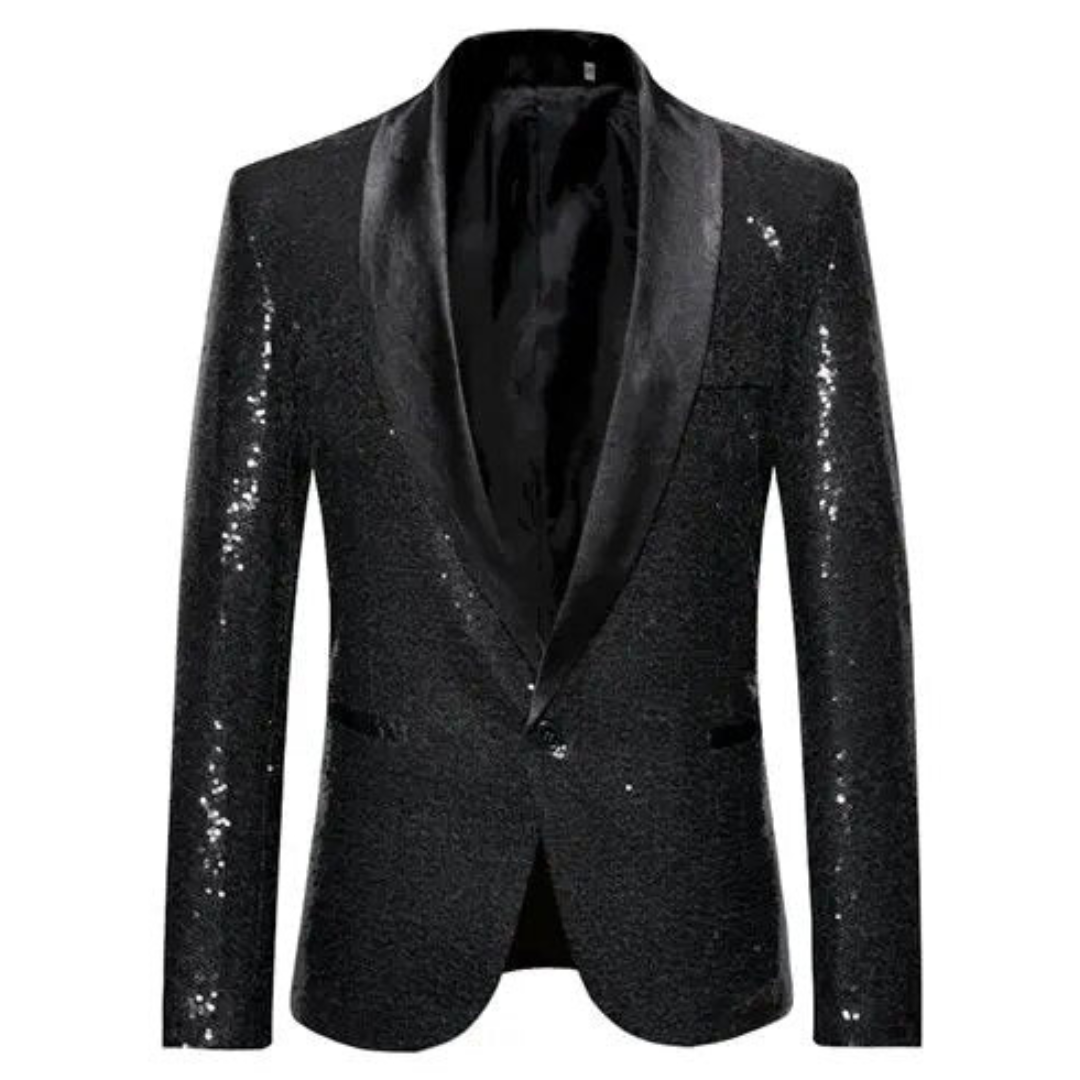 Blazer homme scintillant – Veste élégante en satin pour soirée et cérémonie