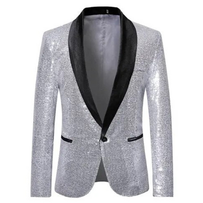 Blazer homme scintillant – Veste élégante en satin pour soirée et cérémonie