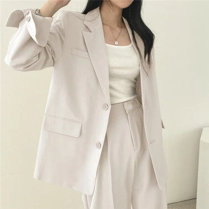 Blazer élégant femme – Veste chic et pantalon droit pour tenue habillée