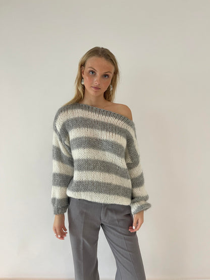 Pull en tricot rayé femme – Pull confortable à manches longues et design chic