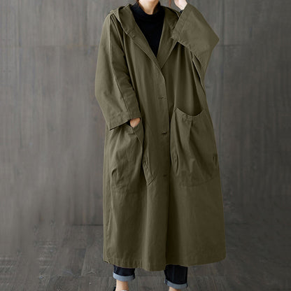 Trench-coat femme – Manteau élégant avec poches pour automne et hiver