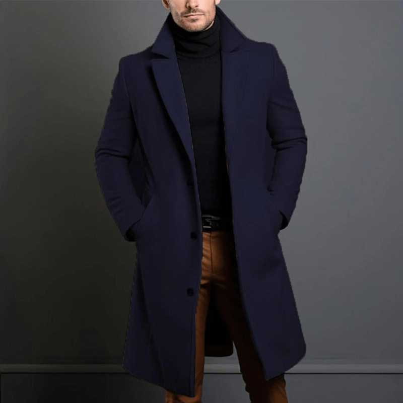 Manteau long homme – Veste élégante en laine pour hiver chic et confortable