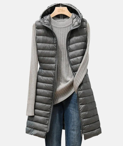 Gilet long femme – Gilet rembourré élégant pour hiver et mi-saison