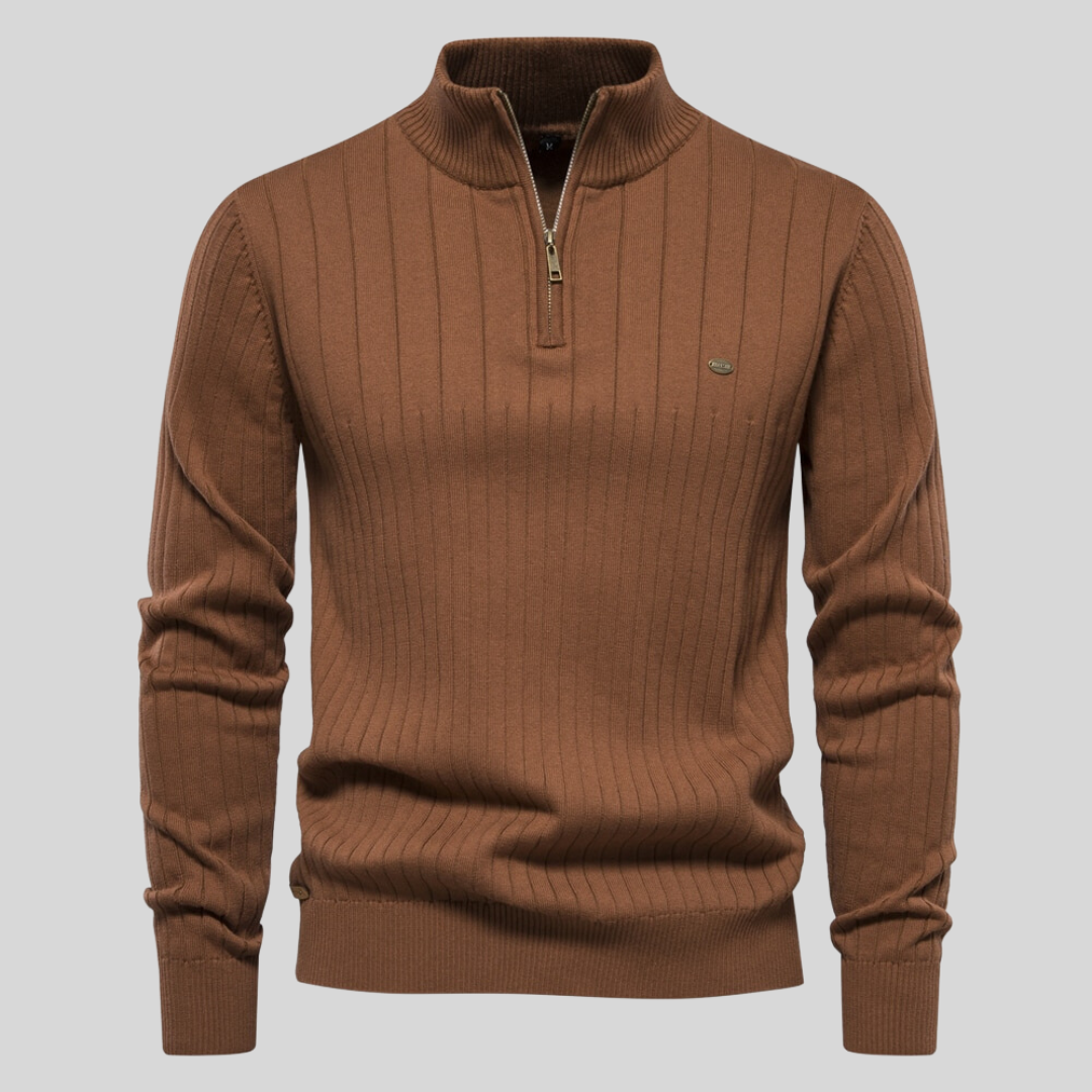 Pull en tricot homme – Sweat à zip confortable en laine pour hiver élégant