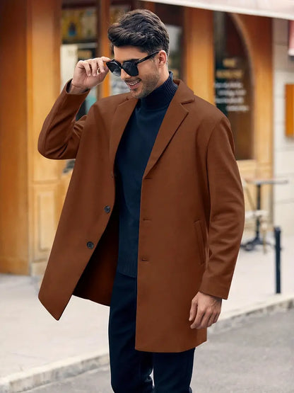 Trench-coat homme élégant – Manteau chic en laine pour toutes occasions