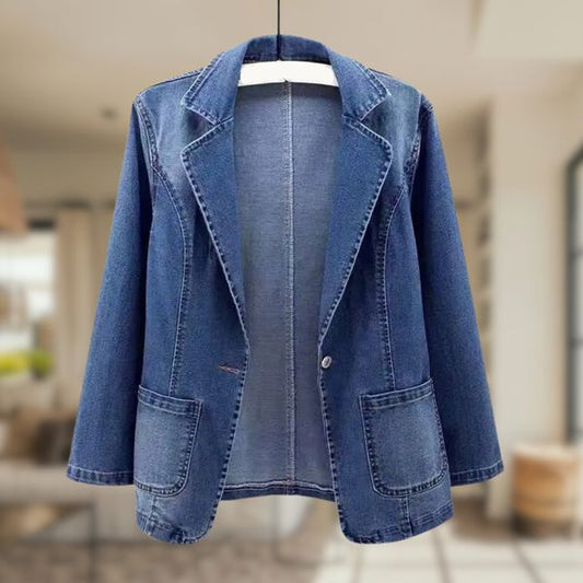 Blazer en Jean Femme – Veste tendance en denim coupe ajustée et chic