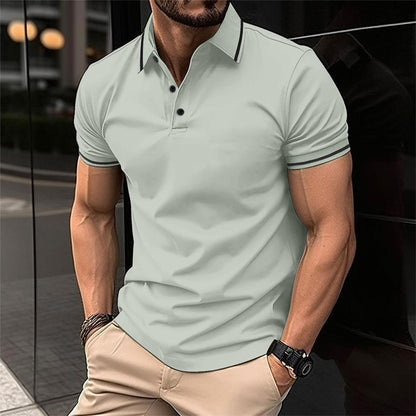 Polo homme à manches courtes – T-shirt élégant en coton léger pour été