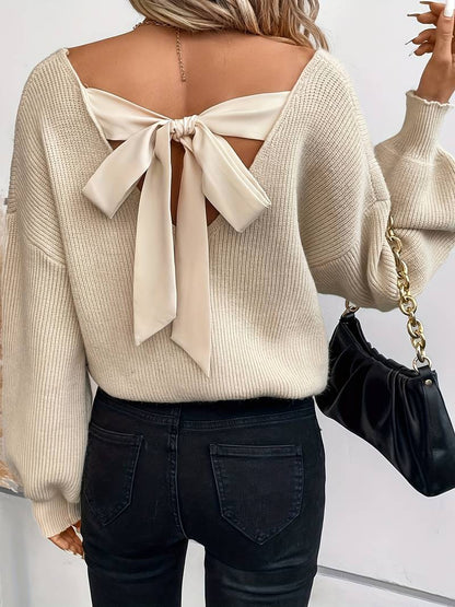 Pull élégant femme – Pull col en V chic en maille douce pour toutes occasions