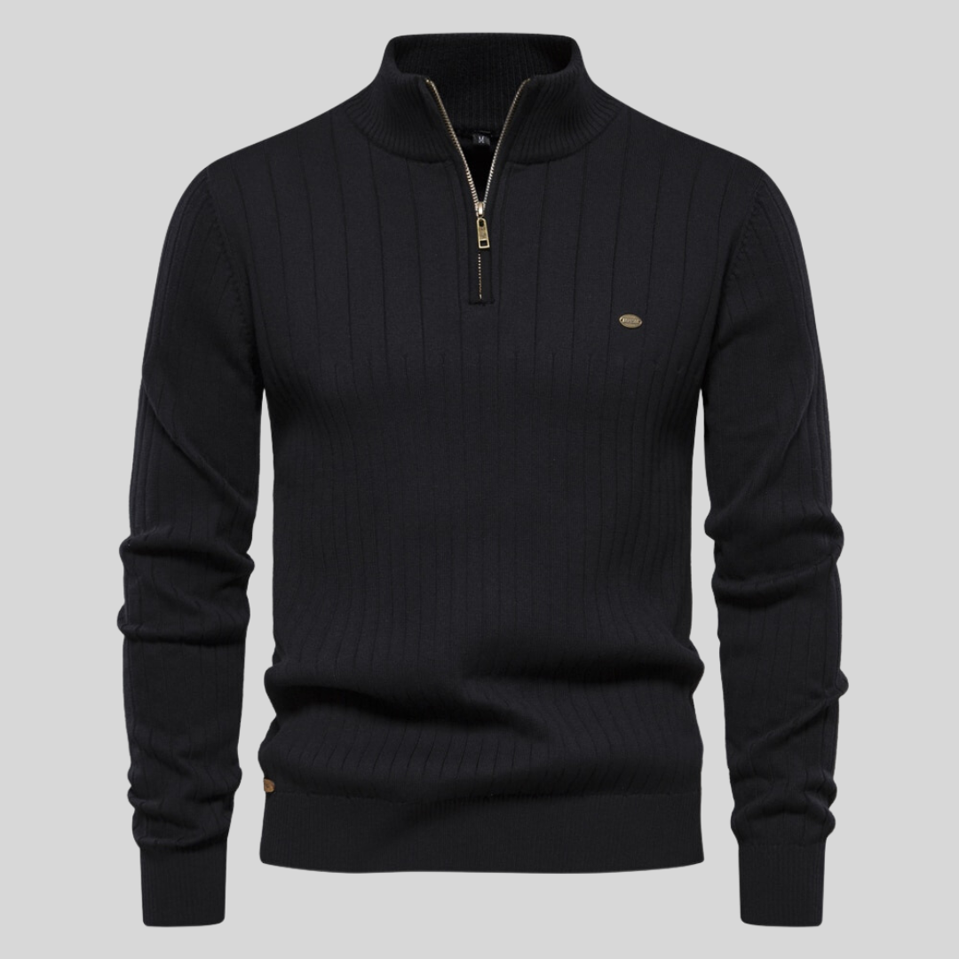 Pull en tricot homme – Sweat à zip confortable en laine pour hiver élégant