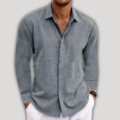 Chemise à manches longues homme – Chemise élégante avec boutonnière en coton doux