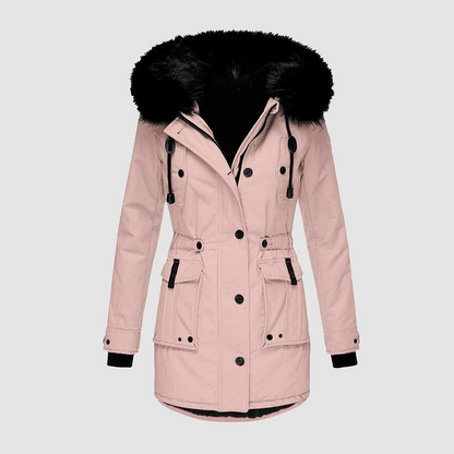 Manteau à capuche femme – Manteau élégant en tissu doux et chaud pour l'hiver