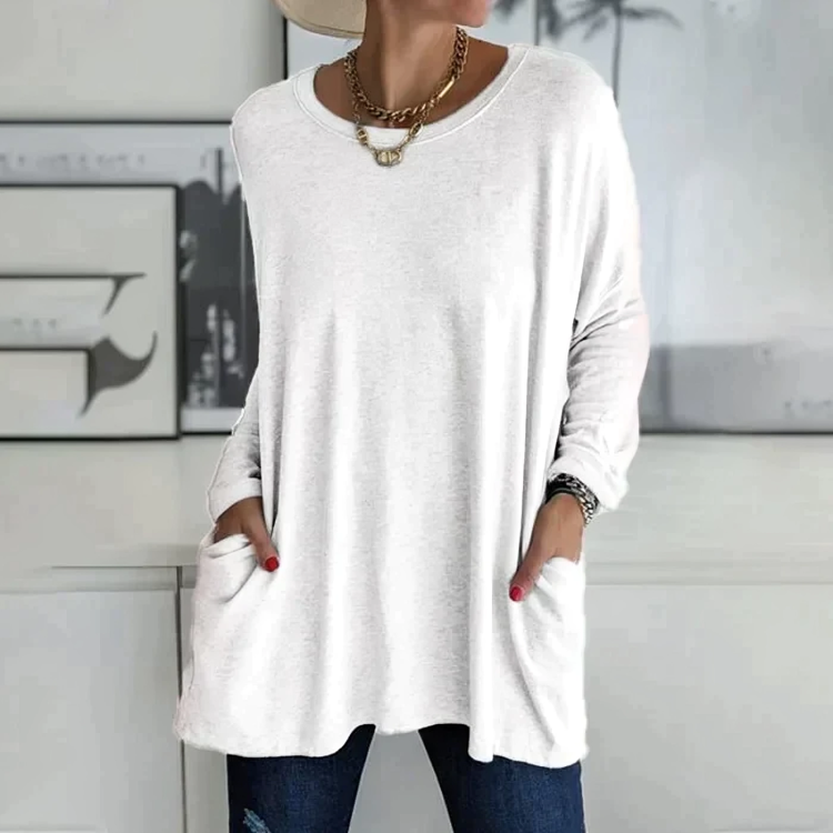 Pull femme avec poches avant – Sweatshirt confortable et tendance pour femmes