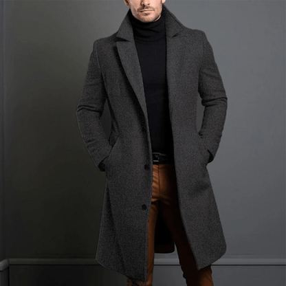 Manteau long homme – Veste élégante en laine pour hiver chic et confortable