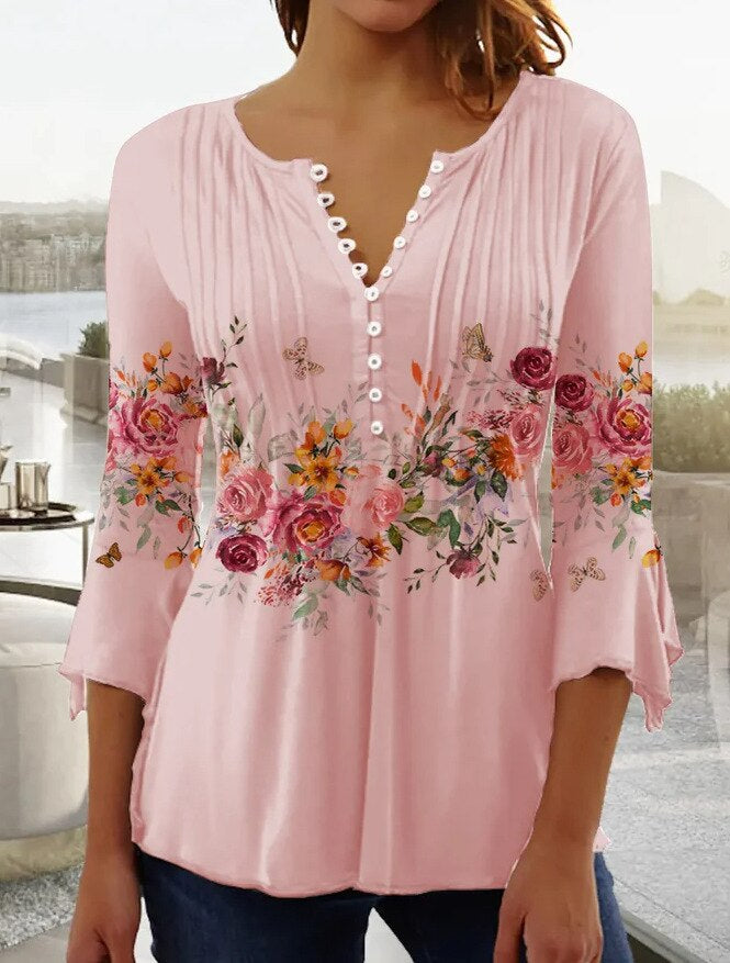 Robe fleurie femme – Robe élégante à manches courtes pour été et cérémonie