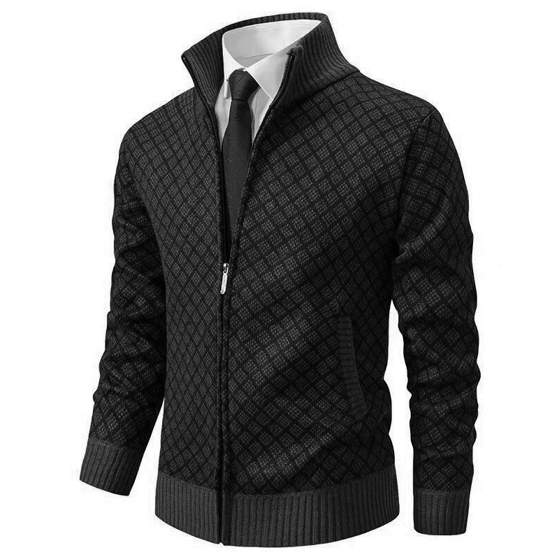 Veste en tricot homme – Pull col roulé chaud et élégant pour hiver