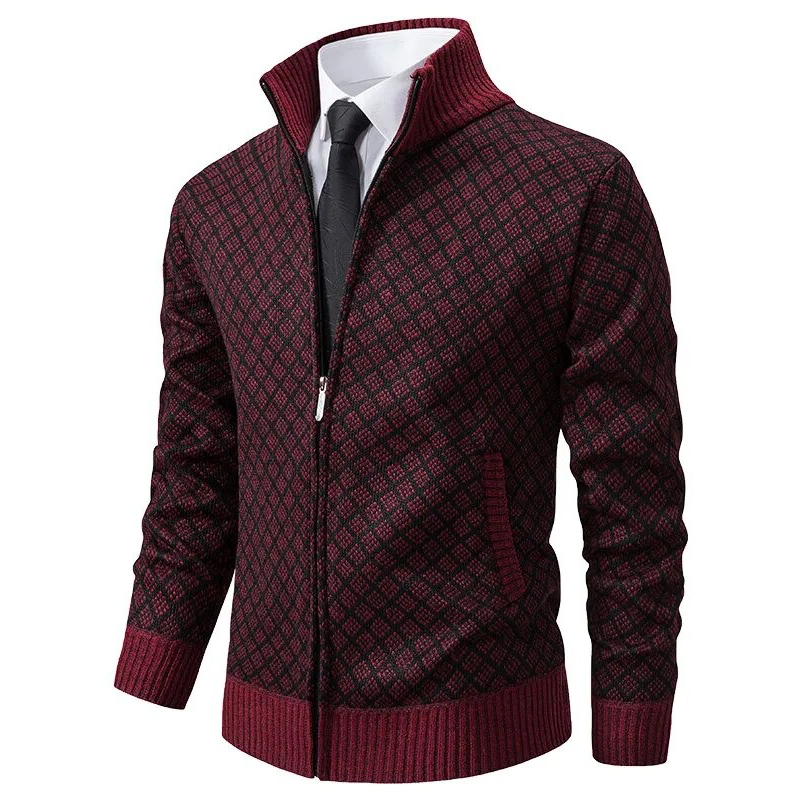 Veste en tricot homme – Pull col roulé chaud et élégant pour hiver