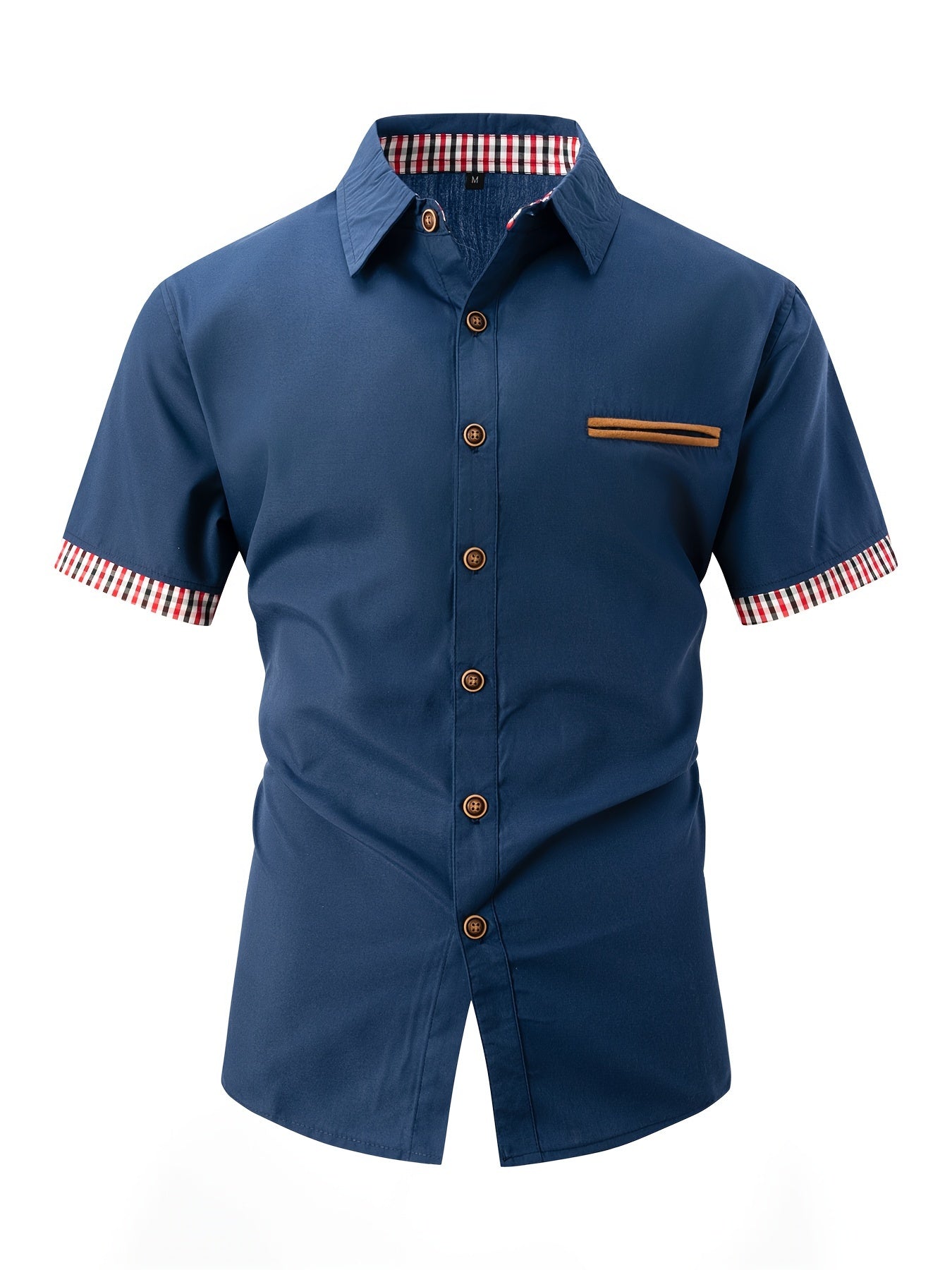 Chemise à manches courtes homme – Chemise col rayé élégante et décontractée