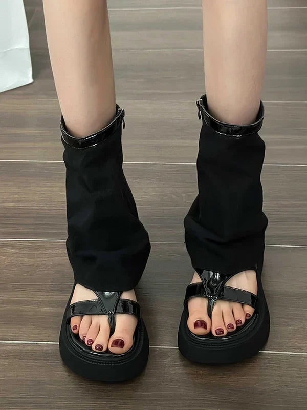 Sandales Bottes Femme – Sandales élégantes en cuir pour été et sorties