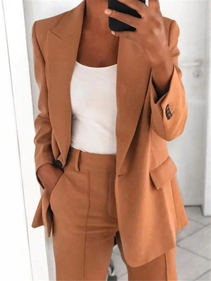 Blazer décontracté femme – Veste chic et pantalon élégant pour tenue casual