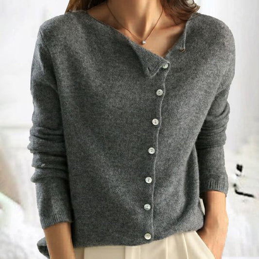 Pull femme avec boutons – Pull élégant en tricot doux, style décontracté et chic