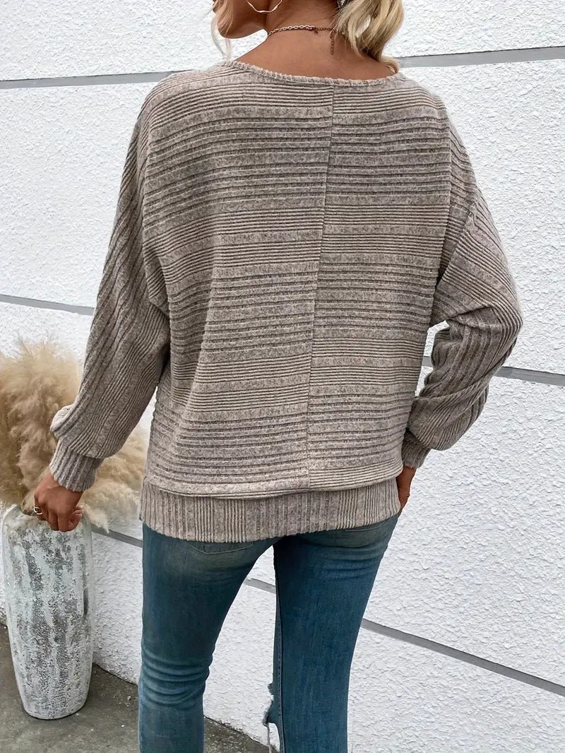 Pull décontracté femme – Pull à manches chauve-souris chic et confortable