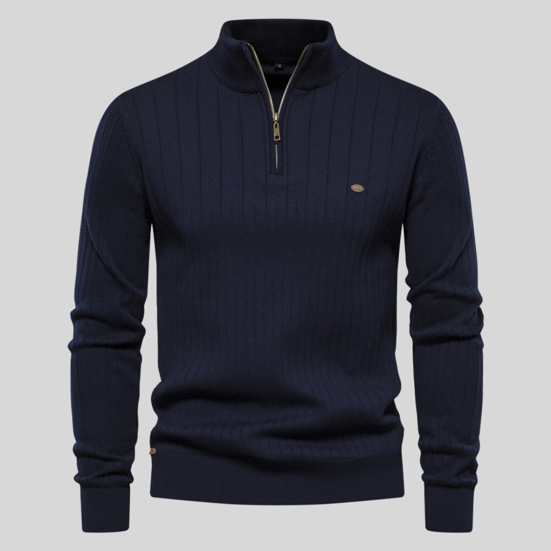 Pull en tricot homme – Sweat à zip confortable en laine pour hiver élégant