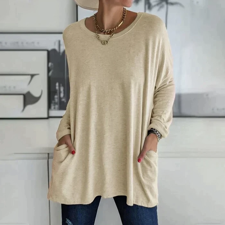 Pull femme avec poches avant – Sweatshirt confortable et tendance pour femmes