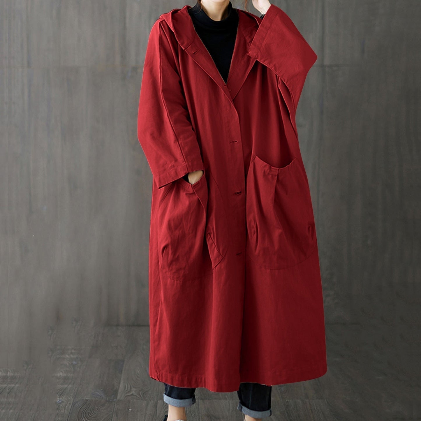 Trench-coat femme – Manteau élégant avec poches pour automne et hiver