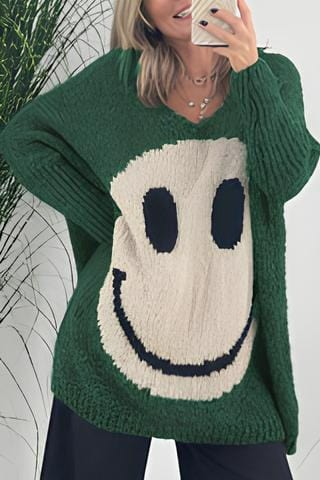 Pull femme tendance – Pull Smiley confortable en coton doux et stylé