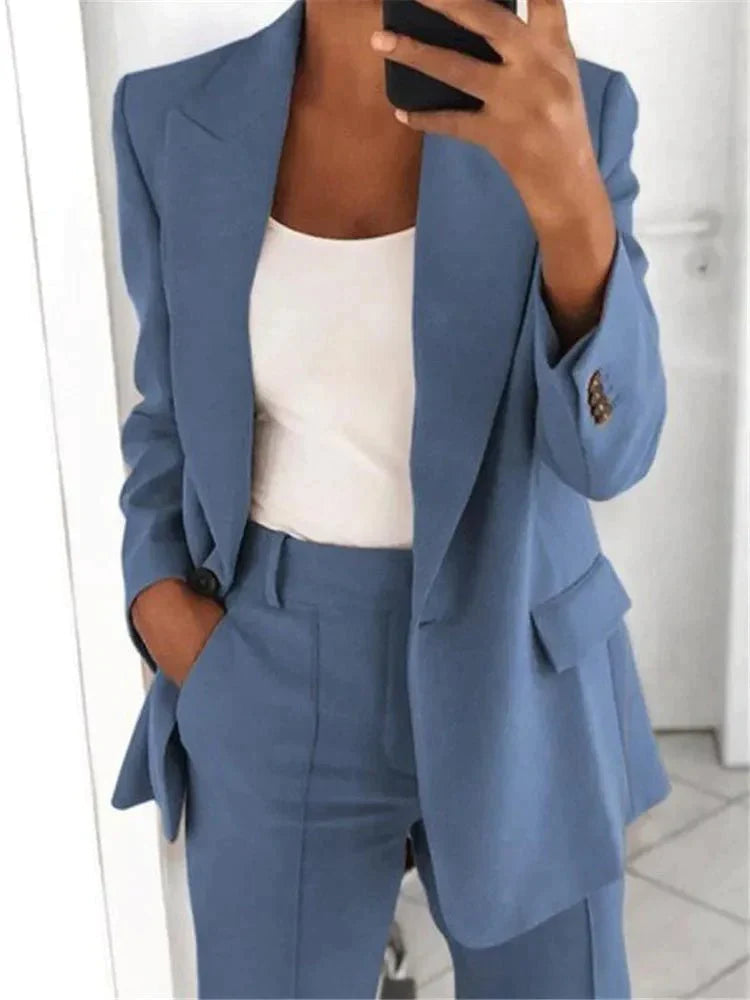 Blazer décontracté femme – Veste chic et pantalon élégant pour tenue casual