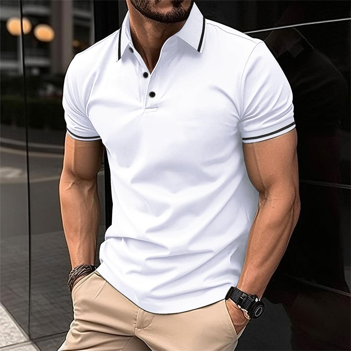 Polo homme à manches courtes – T-shirt élégant en coton léger pour été