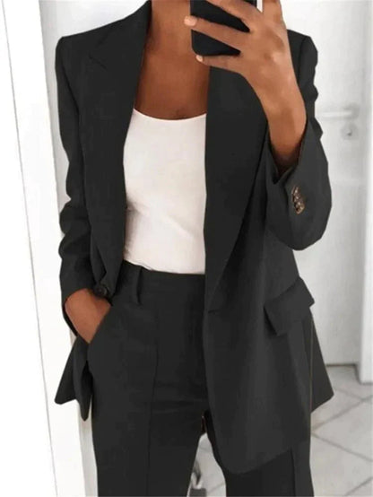 Blazer décontracté femme – Veste chic et pantalon élégant pour tenue casual