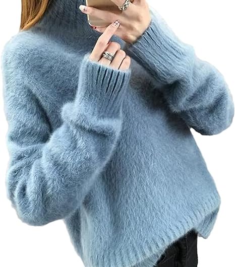 Pull à col roulé femme – Pull élégant en laine doux pour hiver chic et confortable