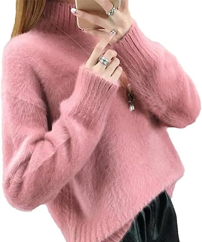 Pull à col roulé femme – Pull élégant en laine doux pour hiver chic et confortable