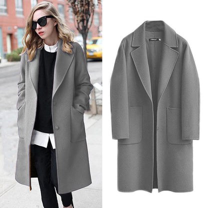 Manteau long femme en laine – Veste élégante chaude pour hiver chic