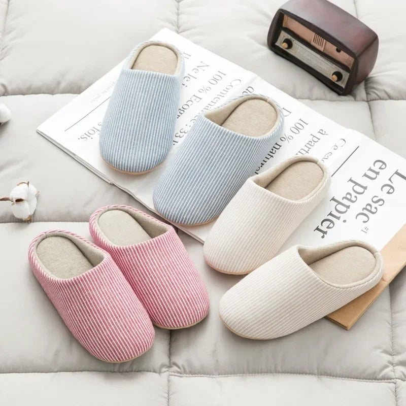 Chaussons doux femme – Pantoufles confortables en peluche pour intérieur