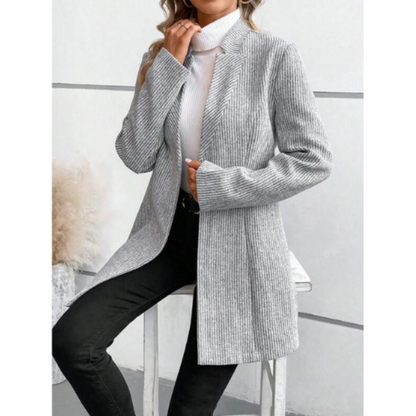 Blazer d'Hiver Femme – Long Blazer Chic en Laine pour Tenue Élégante