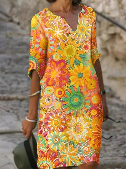 Robe à fleurs femme – Robe fluide élégante pour été, occasion spéciale et mariage