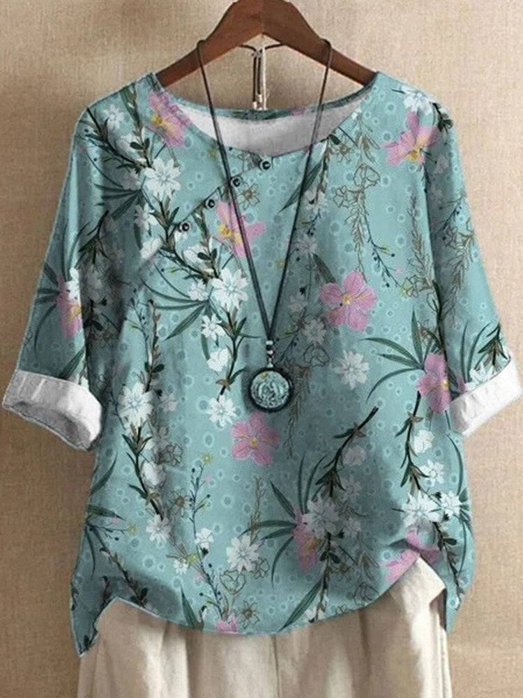 Blouse élégante femme – Blouse imprimée chic à manches longues pour occasions