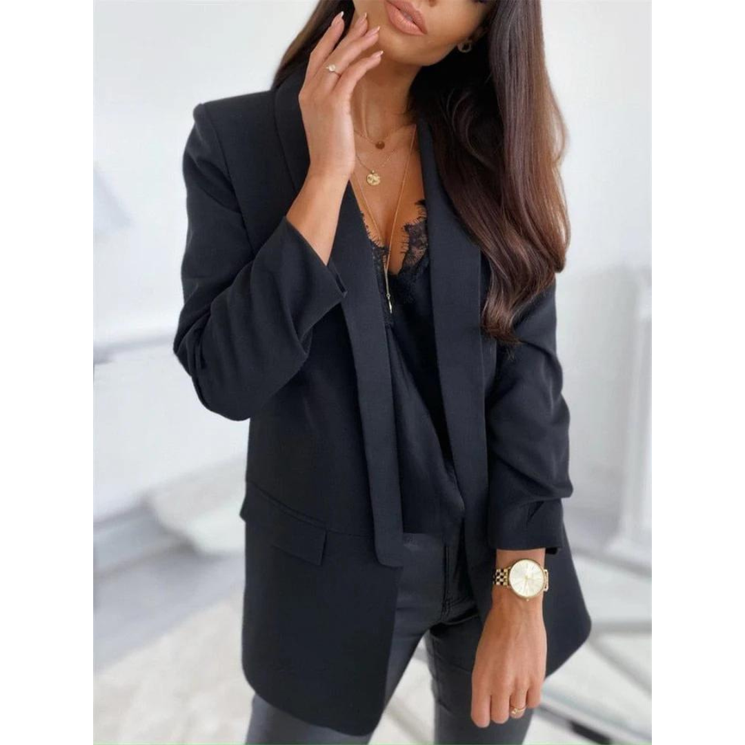 Blazer femme ouvert – Veste élégante à manches longues pour soirée et bureau