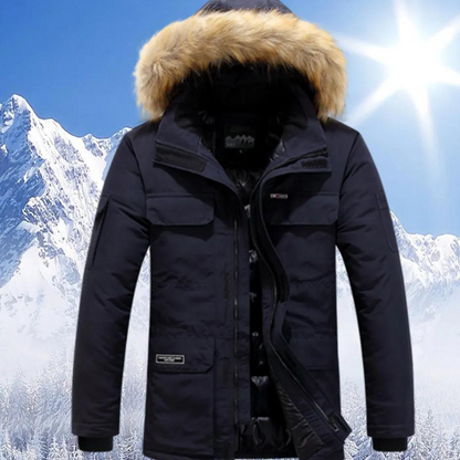 Parka d'Hiver Homme – Veste chaude imperméable avec capuche et poches