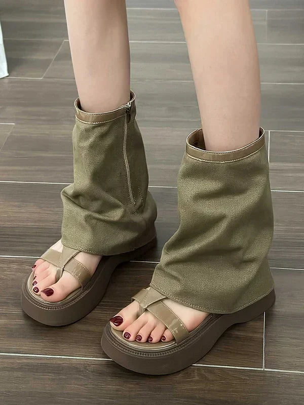 Sandales Bottes Femme – Sandales élégantes en cuir pour été et sorties